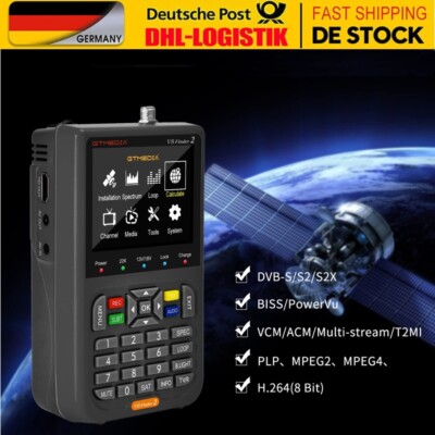 Profi Sat Finder GTMEDIA V8 Satelliten Messgerät SATFINDER DVB-S/S2/S2X 3.5'' LCD