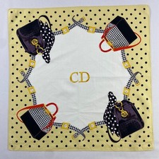 Vintage Christian Dior Handkerchief Pocket Square Bandana Neckerchief