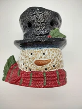 YANKEE CANDLE Wax Warmer Snowman Head & Hat Winter Decor Candle Burner 