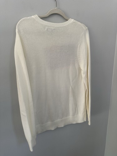 Pullover mit amerikanischer Flagge cremefarbener Strickpullover Large - Bild 3 von 5