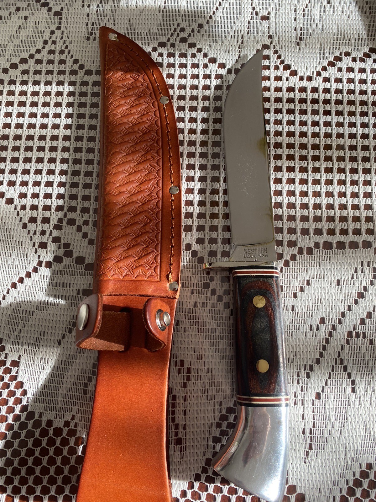 Rare Western Knife W36 New With Aftermarket Sheath Beautiful Knife eBay