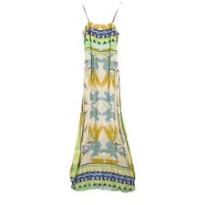 Farm Rio Women's Size Medium Hawaiian Floral Print Maxi Strappy Tank Dress