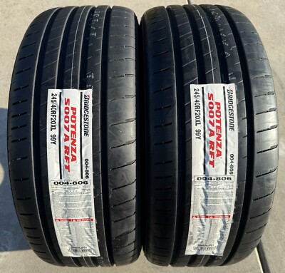 TWO BRAND NEW 245/40R20 99Y Bridgestone Potenza S007A RFT Run Flat