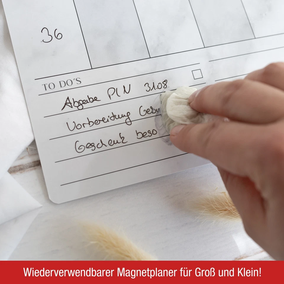 Familienplaner magnetisch abwischbar inkl. Stift Wochenplaner Magnettafel DIN A3 - Bild 3 von 4