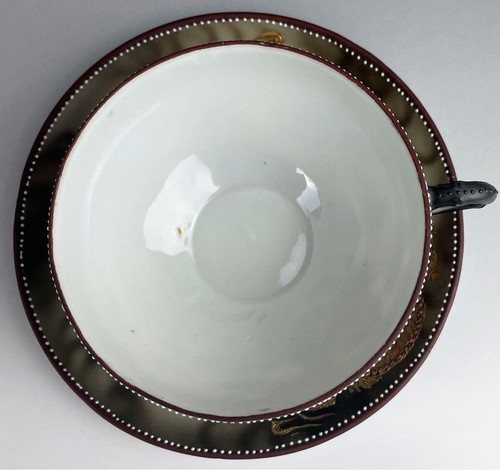 Old Nippon Dragon Trio – Gold Painted Teacup, Saucer & Plate with Jewel Eyes - Picture 6 of 18
