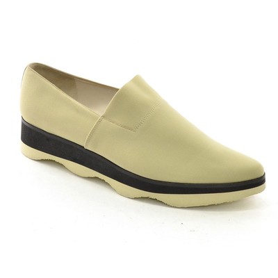 Womens Armando Pollini Arma Sneakers 38.5 / 8 Ecru Textile Slip Shoes New in Box