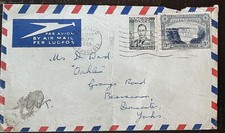 y(RHS-202) S. RHODESIA 1948 cover with 2 stamp KGVI SG 37,46 posted to ENGLAND