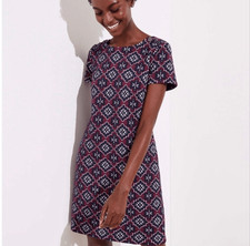 Loft medallion jacquard dress geometric pattern shoulder button details size 16