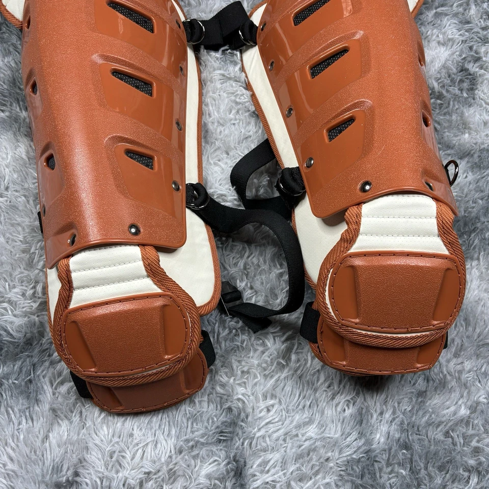 Protetores de perna Nike Vapor Pro Catchers adulto 16” Texas laranja queimado branco PBP579-801 - Imagem 3 de 4
