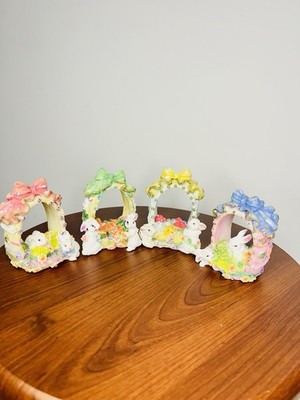 Lot Of 4 Easter Bunny Rabbit Figurines Small  *Unbranded