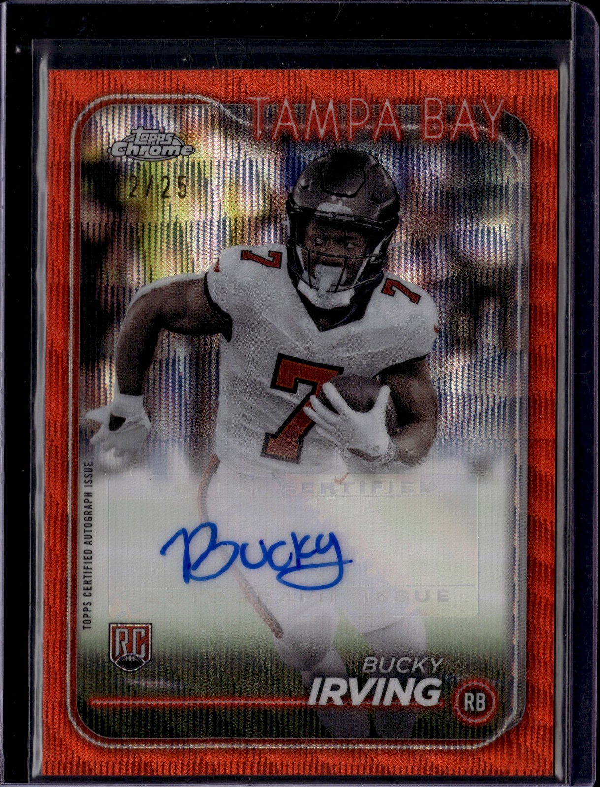 2024 Topps Chrome Bucky Irving #RA-BIR Orange Auto /25 RC