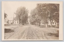 Delavan Illinois c.1920 Real Photo Street View Third St. Looking West Rowes RPPC