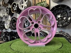 4X 15" 4X100 Kokoro Monoc Heart Style Pink Wheels Fits For E30, VW, Honda, Mazda