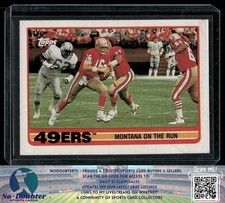 1989 Topps #6b 49ers Team Leaders (Montana On the Run) San Francisco 49ers 7.3D