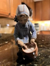ROYAL COPENHAGEN GIRL FIGURINE PLANTING GARDENER BUCKET RARE