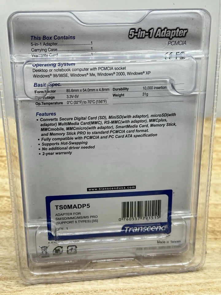 NEW Transcend 5 in 1 Adapter TS0MADP5 Compact Flash Adapter For SM SD MMC MS PRO - Image 4 of 4