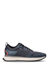 Image of Mens Trainers BOSS Dark Blue Casual Sneakers With Logo - Jonah Runn Size 7