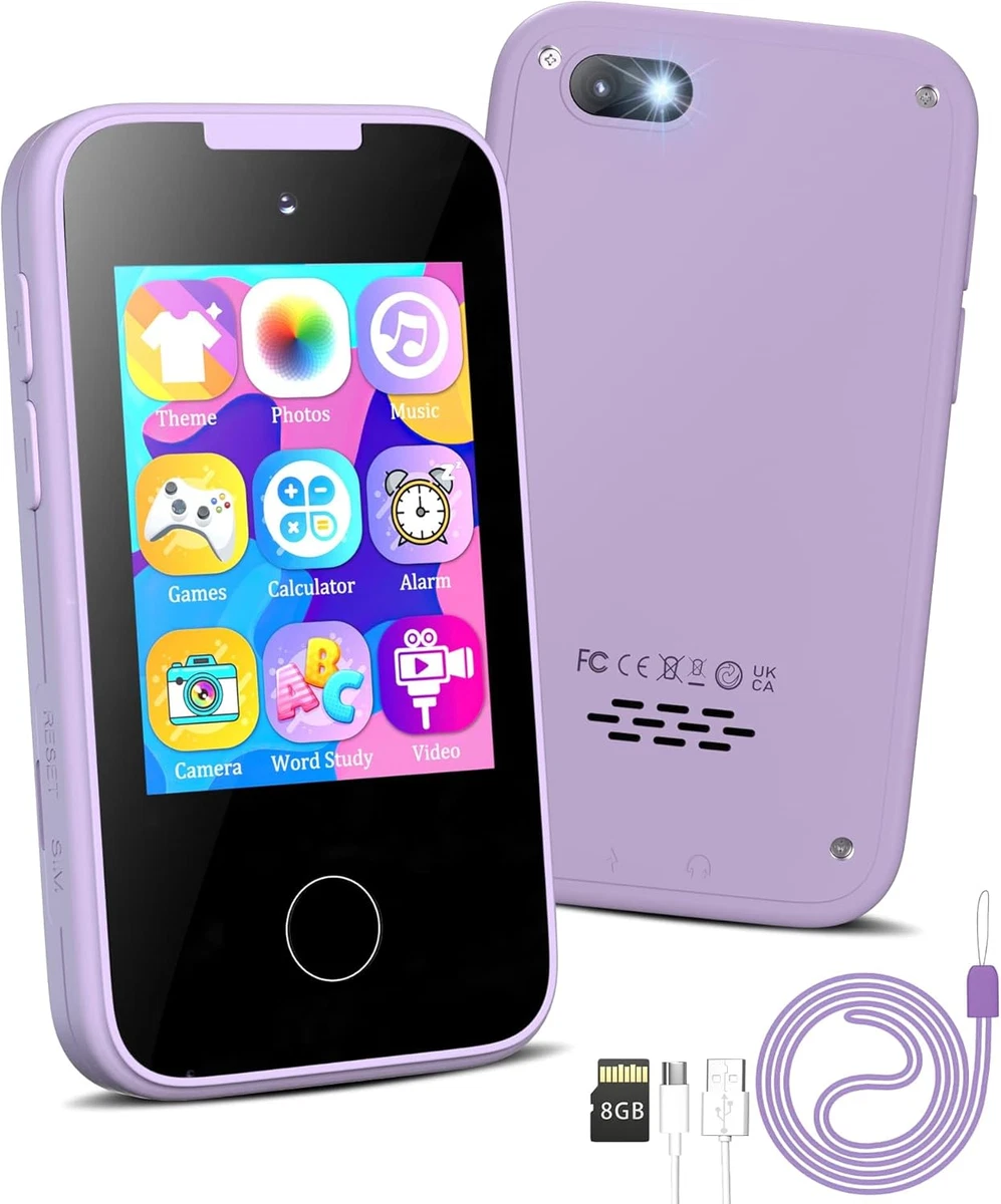 Teléfono Inteligente Para Niños Con Pantalla Táctil De 2.8", 32GB, Cámara, 18 Juegos Educativos Y Linterna (azul)
