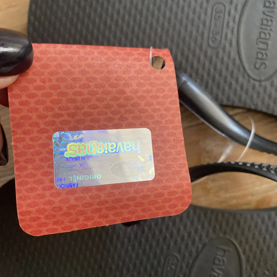 Havaianas Black Slim Flip Flops Size 35/36 EUR New - Image 3 of 4