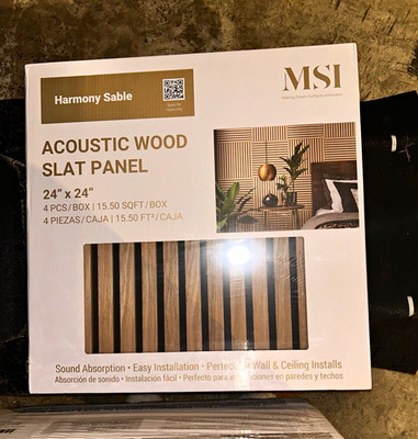MSI Harmony Sable Wood Acoustic Slat Panel 24x24 4-Pack 15.5 sq ft