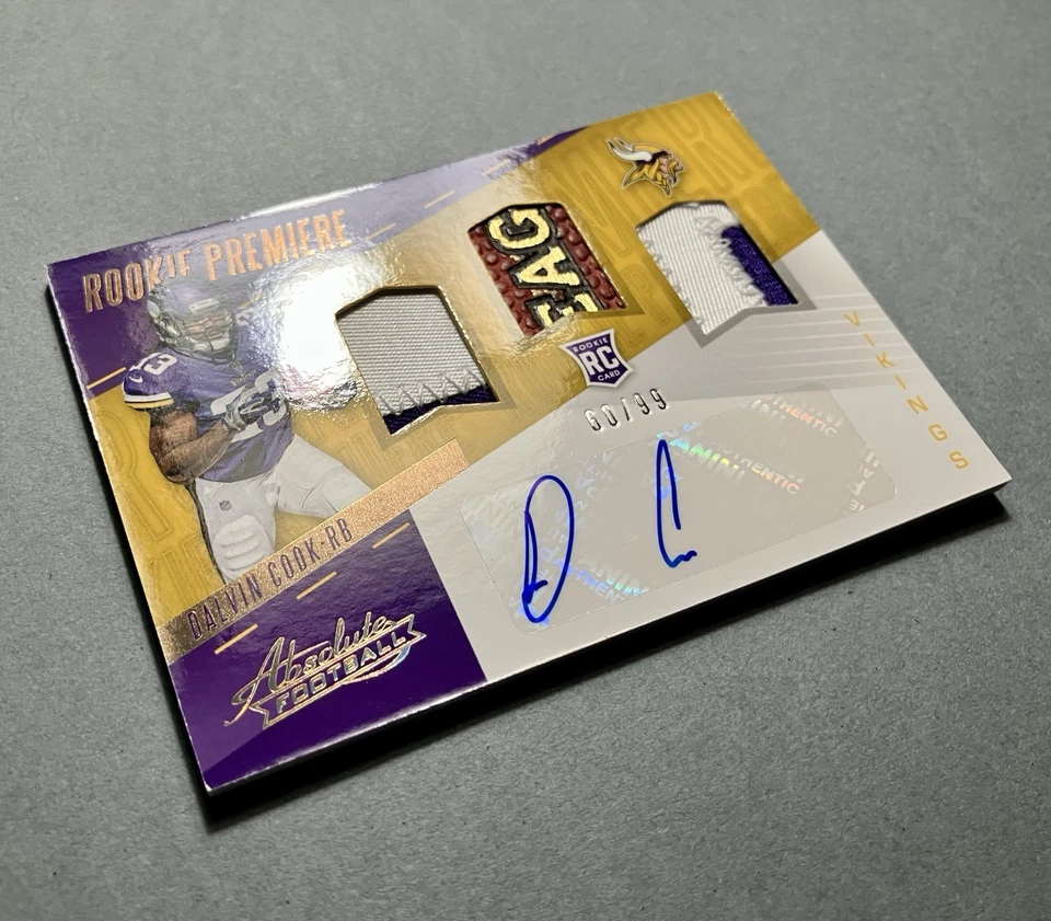 2017 DALVIN COOK Absolute Rookie Premier RC 60/99 Auto Card# 203 - Image 2 of 4