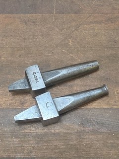 K154 2 antique cross cut swage sharpening setting tools