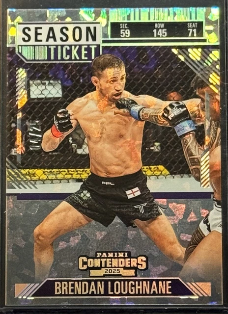 2025 Panini Contenders PFL BRENDAN LOUGHNANE Season Ticket Cracked Ice /25