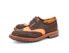 $648 | TRICKERS UK 8 US 9 BOURTON WING TIP BROGUE BROWN ROUGH OUT ACORN LEATHER