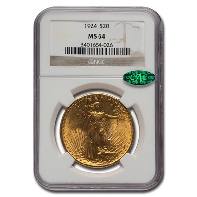 1924 $20 St Gaudens Gold Double Eagle MS-64 NGC CAC | eBay
