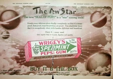 Original 1914 Vintage Candy & Nuts Ad: Ft. Wrigley's Spearmint Pepsin Gum