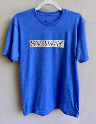 Official MTA NYC Subway Mosaic Station Sign T-Shirt NWT Size M Blue Transit Tee
