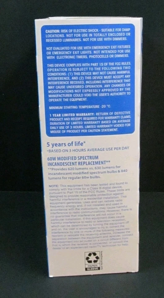 New - 4 A19 LED Light Bulbs 60W Equivalent Non-Dimmable Daylight - 620 Lumens - Image 3 of 4