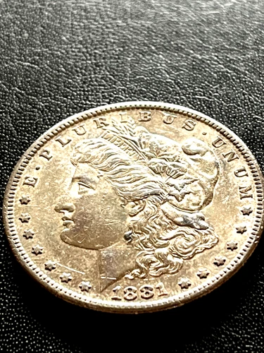 1881 S MORGAN SILVER DOLLAR AU