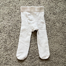 Next Baby Tights 0-3 Months White 1 Pair Cotton Nylon Elastane