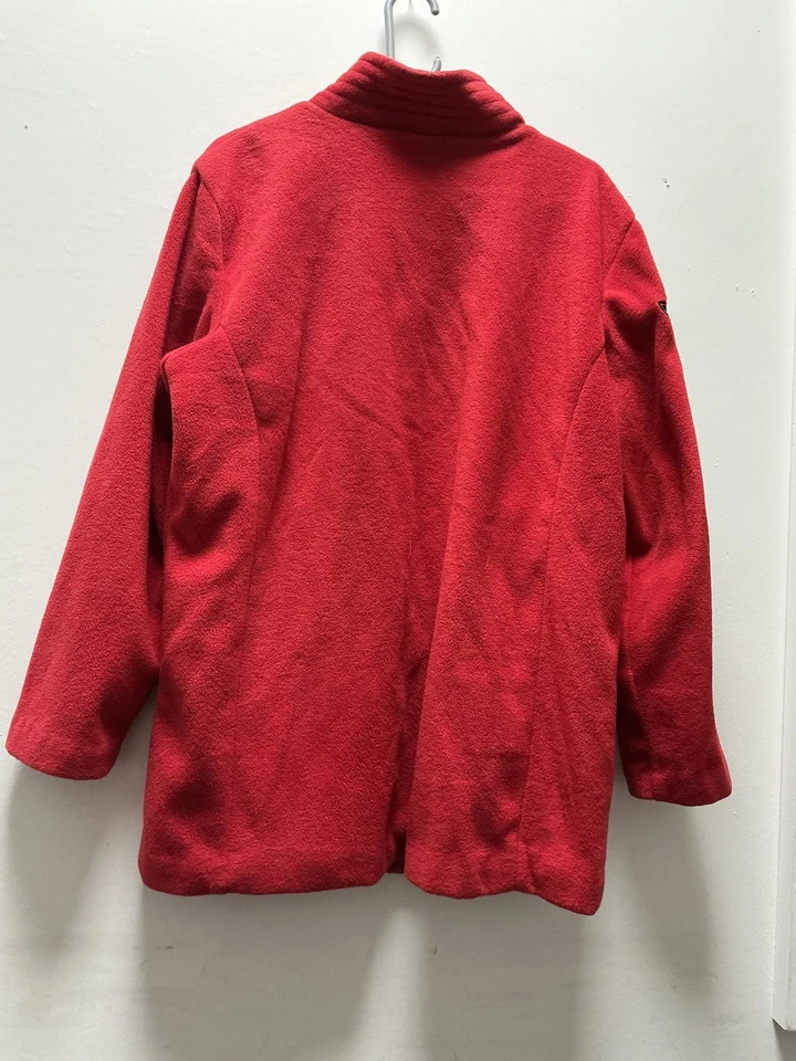 Bob Mackie Wearable Art Red Embroidered Button Jacket Size L 3170 - Image 4 of 4