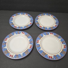 4 Sakura Snowman Debbie Mumm Plates 6.5  Christmas Cookies Bread / Snack 1998