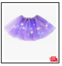 LED Light Up Tutu Skirt for Kids 2-8 Years - Fluffy 3-Layer Ballet Costume