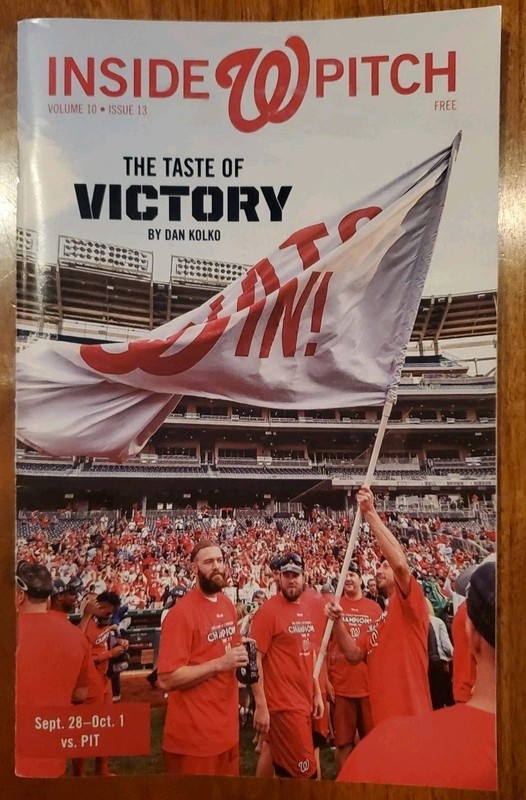 28 SEPT-1 OCT 2017 WASHINGTON NATIONALS INSIDE PITCH PROGRAM - NL EAST CHAMPS