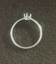 Sterling Silver ReadySet 6x4mm Oval Ring Mount Size 7 Faceted 6-Prong Setting