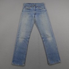Vintage Levis Jeans Mens 28x30 Big E 505 Light Blue Denim Distressed Talon 60s