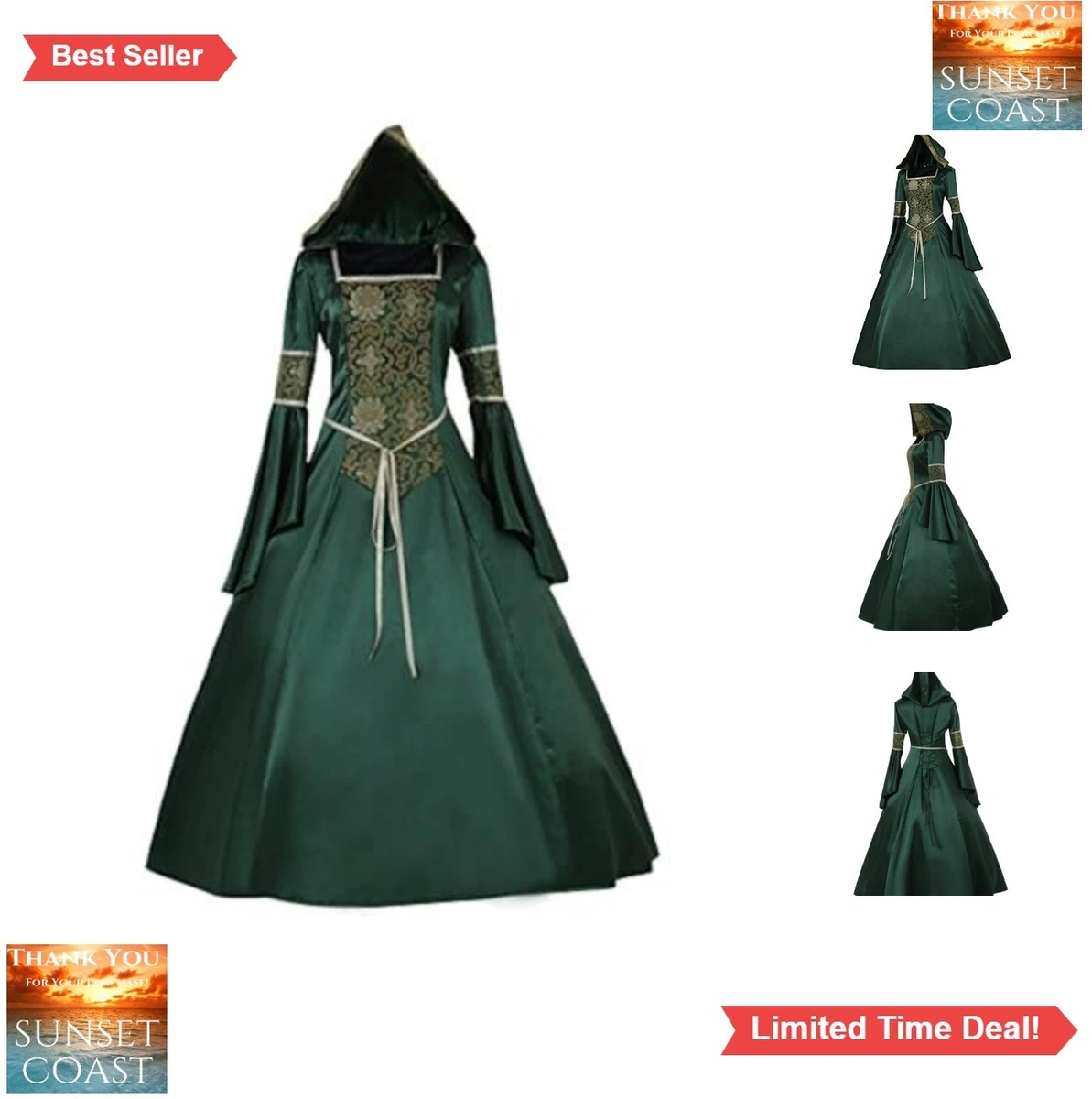 Green Medieval & Gothic Dress Costumes for sale