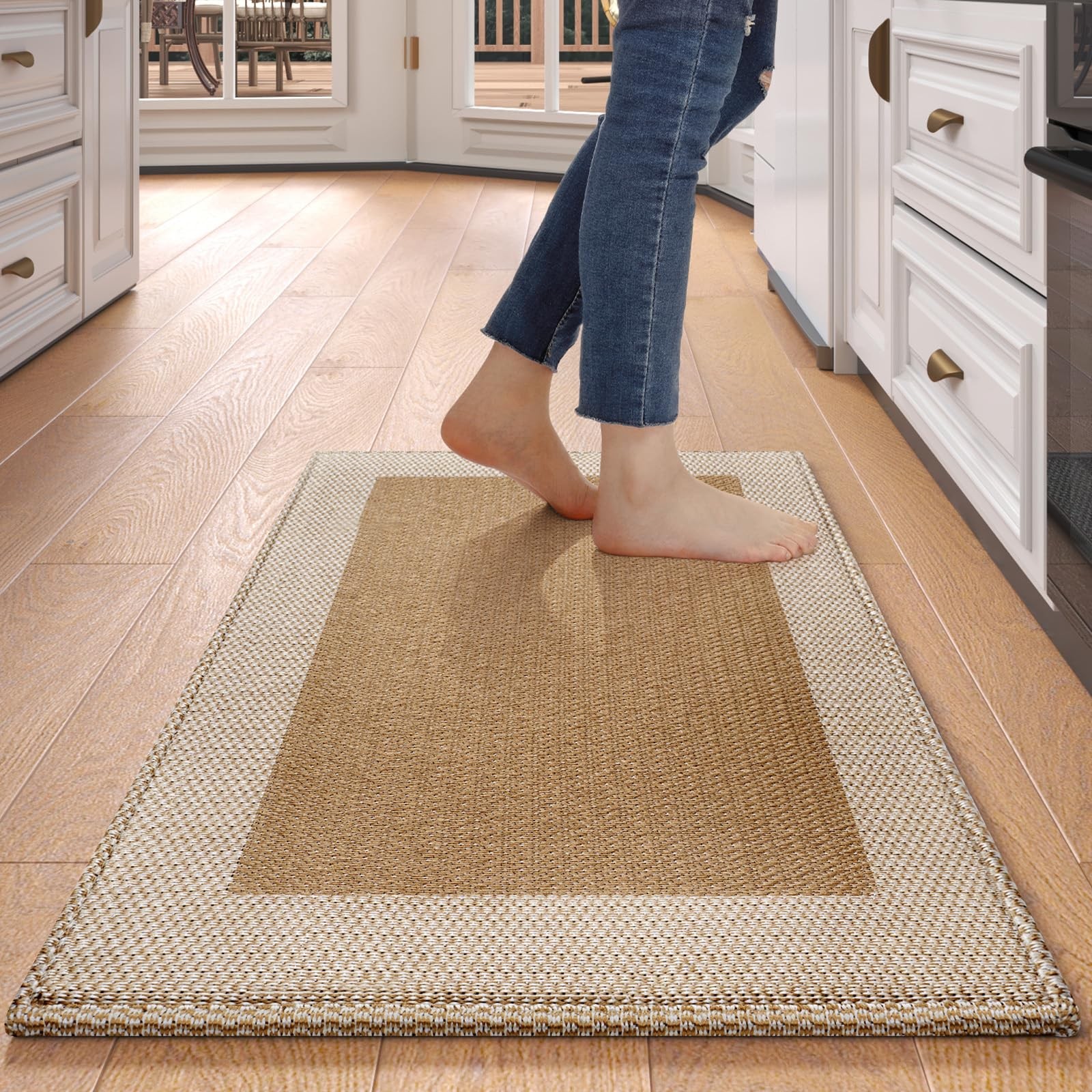 Anti Fatigue Kitchen Mats for Floor, Super Absorbent Kitchen Rugs Non Slip Wa...