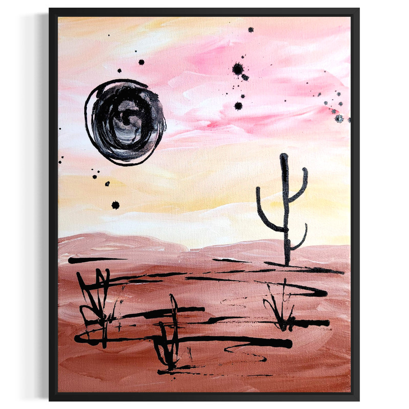 Original Abstract 11x14 Acrylic Landscape Signed Earth Tone Canvas Wall Art