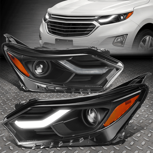 [LED DRL]FOR 18-21 CHEVY EQUINOX BLACK HOUSING AMBER CORNER PROJECTOR HEADLIGHTS - 第 1/11 張圖片
