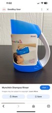 Munchkin Shampoo Rinser Soft Flexible Blue/White NEW Sealed Bath time Pitcher