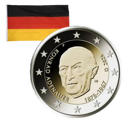 2 Euros commémorative Allemagne Konrad Adenauer 2026