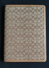 Coach Brown Signature Canvas Leather Passport Holder / Wallet