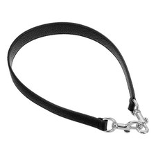 25.59 Inch PU Leather Short Bag Strap with Clasp Black Silver Buckle