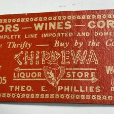 Buffalo New York Full Length Matchbook Cover Chippewa Liquor Store Indian Logo