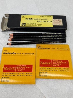 Vintage Eastman Kodak Negative Pencils Kodacolor Prepaid Processing Mailers 3.5''
